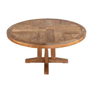 Mesa de Comedor Redonda Moderna de Madera de Teca Sólida con Acabado de Grano Natural, Muebles Ecológicos de Lujo para el Hogar, para Uso en Restaurantes y Hoteles - Product Image 5