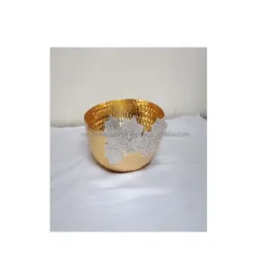 Vente en gros de bol en métal plaqué or de haute qualité avec étoile argentée Design moderne classique antique personnalisé pour la vaisselle - Product Image 1