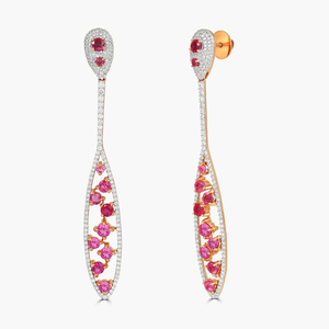 Pendientes de Diamantes y Rubíes en Forma de Gota de Agua, Chapados en Oro de 10K, Joyería Clásica para Mujer, para Bodas - Product Image 3