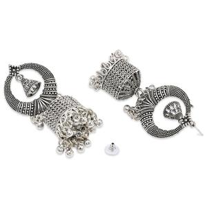 ต่างหูแบบจุมก้าทรงโคมระย้าแบบอัฟกานิสถานชุบเงินพร้อมประดับมุก - Product Image 3