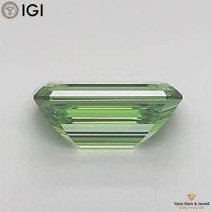 Diamante Cultivado en Laboratorio con Corte Esmeralda, Color Verde Intenso, Claridad VS1, 1.50 Quilates, con Certificado IGI para Joyería de Boda - Product Image 5
