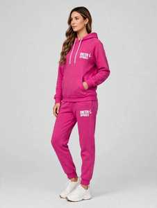 <b>Women's</b> Maroon <b>White</b> Color Block Printed 2-in-1 <b>Tracksuit</b> Set Full Sleeve Turtleneck Zipper Casual Sporty Loose Fit Lightweight - Product Image 3