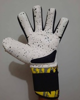 Guantes de Portero Transpirables de Color Amarillo Neón y Azul, Cierre de Gancho y Bucle, Agarre de Látex, Protección para los Dedos, para Hombres y Jóvenes, para Entrenamiento