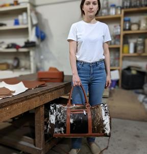 Bolsa de Viaje de Cuero Vacuno, Estilo Personalizado, Bolsa de Lona para Viaje - Product Image 4