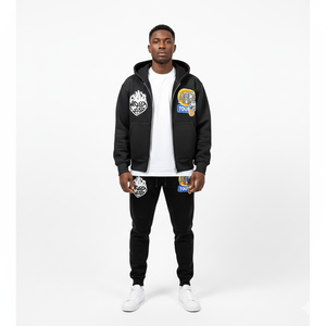 Sweat à capuche zippé surdimensionné personnalisé, effet délavé, streetwear épais, avec patch brodé graphique, en molleton de coton, style Y2K - Product Image 6