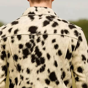 In Stock Genuine Cowhide Hair On Leather Biker Jacket Regular Fit Winter Stylish Soft Leather Jacket Cheap Price Winter Jacket - Product Image 6