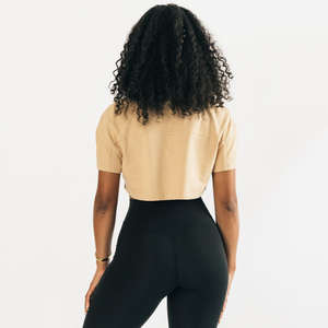 Camiseta Corta Oversize para Gimnasio y Fitness, Manga Corta, Ropa Deportiva, Top Corto para Mujer, Camiseta de Entrenamiento, Logotipo Personalizado OEM - Product Image 3