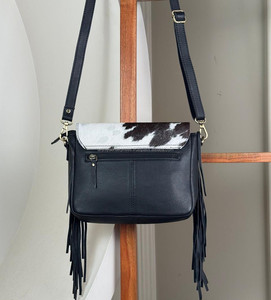 Bolso bandolera de cuero con flecos para mujer, bolso de hombro de diseñador de cuero genuino de lujo, bolsos de piel de vaca - Product Image 5