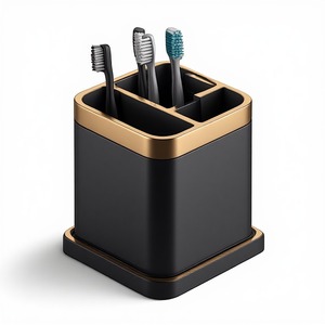 Portacepillos de Dientes Metálico Minimalista con Diseño Sofisticado para la Organización del Baño Contemporáneo y el Interior del Hogar de Primera Calidad - Product Image 4