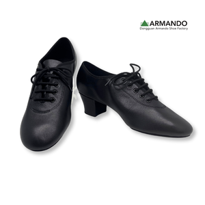 Chaussures de danse latine pour femmes Stock Armando en cuir pleine fleur, à lacets, talon de 2 pouces, semelle extérieure en daim, cuir véritable pour la danse de salon - Product Image 1