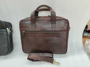 Wholesale Handmade Genuine Cowhide <b>Leather</b> Waterproof Laptop Messenger Bag Office <b>Briefcase</b> Professional Business Travel - Product Image 2