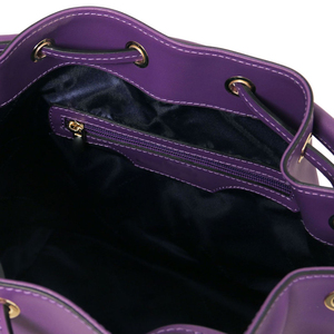Women's Genuine Leather Bucket Bag Breathable Soft Handle <b>String</b> Closure Modern Style Daily Use - Product Image 2