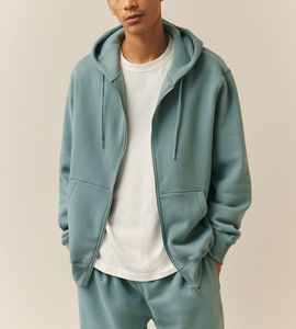 Heavyweight 380 GSM <b>Zip</b> <b>up</b> Hoodies for Men's Two-Way Zipper Oversized Blank Plain Custom Made OEM Logo Embroidery 100% Cotton - Product Image 4