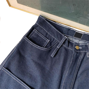 Nuevos shorts de mezclilla para hombre con doble rodilla y bolsillos grandes, bordado personalizado, de algodón, estilo oversize, a la moda, lavados. - Product Image 6