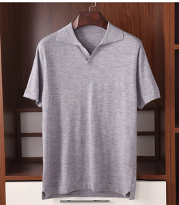 T-shirt décontracté d'été à manches courtes pour homme, 100% coton tricoté, séchage rapide - Product Image 1