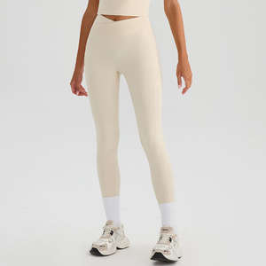 Leggings Deportivos de Cintura Cruzada para Mujer con Logotipo Personalizado, Alta Elasticidad, Suaves, Efecto Push-Up, Secado Rápido, Pantalones Deportivos Amigables con la Piel - Product Image 3