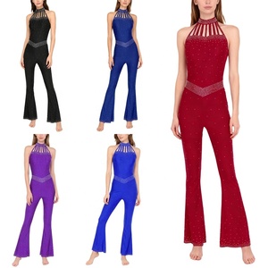 Costume de danse de salon pour femmes, combinaison de patinage artistique, gymnastique, body, vêtements de danse hip-hop, vêtements de danse latine, vêtements de pratique de danse - Product Image 1