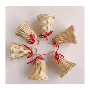 Decorative Woven Rattan Bells from Vietnam Designed for Christmas <b>Trees</b> Doorways Gift Shops and Festive Interiors - Product Image 5