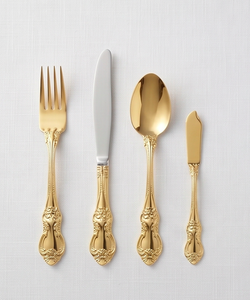 Ensemble de couverts en acier inoxydable doré de luxe - Design moderne et écologique pour des dîners élégants, des mariages et des restaurants - Product Image 1