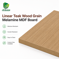 Panneau MDF mélaminé en placage de bois E0 teck clair moderne pour meubles, armoires et décoration intérieure
