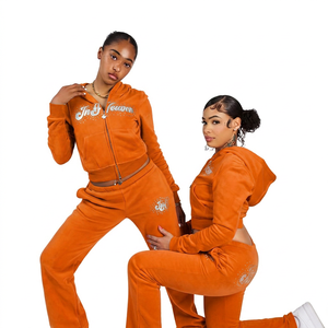 Ensemble de sweat-shirts confortables pour femmes de qualité supérieure avec un haut en molleton brossé doux et un bas décontracté pour la mode et les vêtements en gros - Product Image 4
