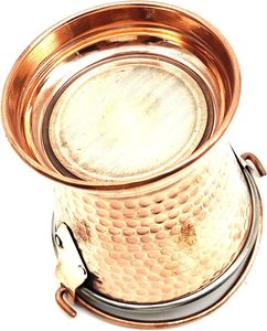 Venta al por mayor de accesorios de cocina de metal con mango de latón y cobre de 840 ml, platos de servicio para hoteles con logotipo personalizado, vajilla clásica. - Product Image 6