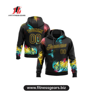 Sweat-shirt à capuche pour homme, dégradé bleu gris, impression par sublimation personnalisée avec nom et numéro, coupe classique, vêtement décontracté pour l'automne - Product Image 3