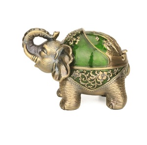 Cenicero de metal con forma de elefante y tapa, a prueba de viento, para exterior e interior, para hierbas, decoración vintage práctica - Product Image 1