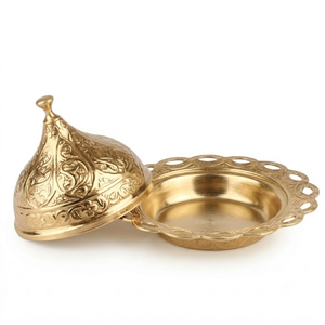 Pot de rangement artisanal en cuivre Meenakari avec couvercle, motif floral traditionnel peint à la main, récipient décoratif pour la cuisine, article cadeau - Product Image 1