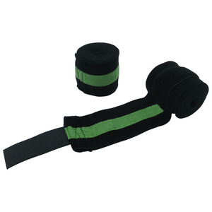 Bandages élastiques professionnels de 180 pouces pour boxe, kickboxing, muay thai, MMA, doublure noire et verte - Product Image 1