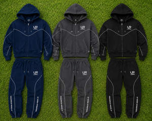 ชุดเซ็ตฮู้ดดี้สีน้ำเงินกรมท่าพรีเมียมสำหรับผู้ชาย เสื้อแจ็คเก็ตซิปแบบสตรีทแวร์ กางเกงจ็อกเกอร์ ชุดกีฬา ชุดลำลองสำหรับออกกำลังกาย - Product Image 6