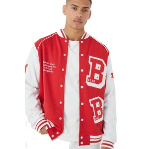 Veste universitaire personnalisée en cuir véritable pour homme, style football, coupe-vent, tissu en laine, streetwear - Product Image 1