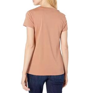 Camisetas de Mujer con Cuello en V, Tejido Transpirable y Comprimido, Corte Regular, Impresión de Logotipo Personalizado, Ecológicas, de la Mejor Calidad al 100%, Venta al Por Mayor - Product Image 3