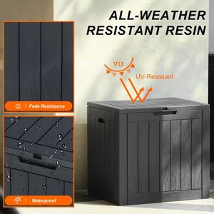 Boîte de rangement en résine imperméable et résistante aux UV de 31 gallons pour jardin extérieur et rangement intérieur - Product Image 3