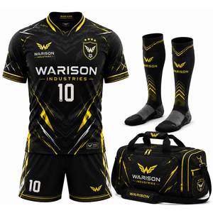 100% Polyester Unisex Adult's Football Uniform Set Customized Size Breathable Football Training Uniform Kit With Custom Name - Product Image 6