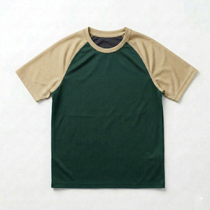<b>Baseball</b> Style Raglan T shirt Contrast Sleeve Crew Neck Men T-shirt Casual Sporty Short Sleeve Top - Product Image 1