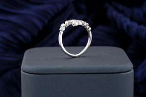 14K White Gold Mixed Cut Lab Grown Diamond Open Wrap <b>Ring</b> - Product Image 4