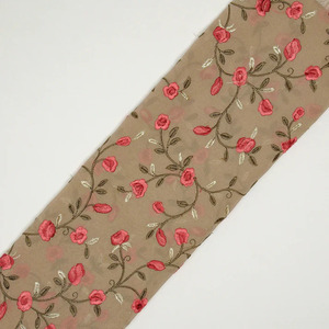 Tela de Encaje Bordado de Alta Calidad, Elegante Tela de Malla Estampada con Jacquard Floral para Vestidos de Novia y Decoración de Prendas - Product Image 3