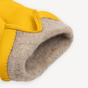 Gants thermiques en cuir jaune pour écran tactile, longueur poignet, non doublés, respirants, pour l'extérieur, les voyages, les fêtes, l'hiver et le quotidien - Product Image 3