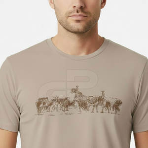 T-shirt graphique western pour homme, coupe slim, en coton, pour tenues décontractées et usage quotidien. T-shirts western pour homme. - Product Image 6