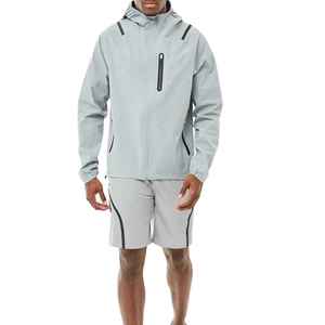 Ensemble court coupe-vent pour homme, style streetwear, en nylon avec patchwork - Product Image 1