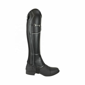Top Selling Lawd Sports Cowhide Suede Leather Long Farrier <b>Chaps</b> Canvas Button Closure Western Cowboy Style for Horse <b>Riding</b> - Product Image 6