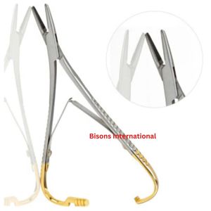 BISONS Wholesale Dental Mathieu Needle Holder Tungsten Carbide Tip Needle <b>Driver</b> With Ratchet Lock Surgical Instrument - Product Image 1