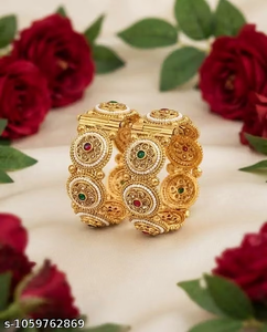 CRADLE LIFE Bracelets ethniques ouvrables en laiton plaqué or faits à la main pour femmes - Coffret cadeau pour la Fête des Mères, la Saint-Valentin, un mariage - Product Image 2