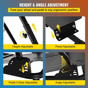 Mainstream Brands Racing Simulator Steering Wheel <b>Stand</b> with Pedal Type G29 Compatible for <b>PC</b> - Product Image 3
