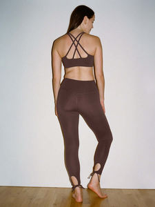 Leggings tricotés taille haute longueur intégrale couleur unie extensibles pour femme style décontracté basique épais chauds d'automne sans couture - Product Image 1