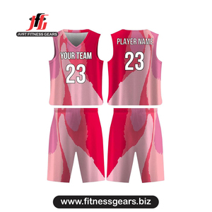 Custom Basketball Jersey Set Sublimated V-Neck Sleeveless Unisex Adult Breathable Mesh Uniform - Product Image 1