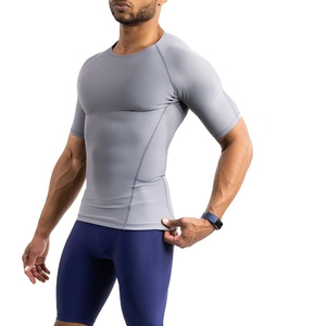 Wholesale <b>Compressed</b> Gym <b>Men</b> Half Sleeve Rash Guard <b>Shirt</b> Anti-Bacterial Breathable Moisture Wicking Eco-Friendly UV Protection - Product Image 6