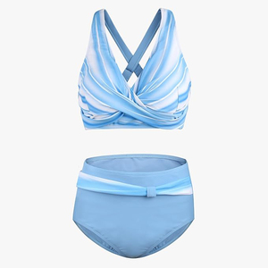 Conjuntos de Bikini de Alta Calidad para Mujer, Top Triangular Push-Up, Braguita Brasileña de Cintura Alta, Traje de Baño para Vacaciones en la Playa - Product Image 5