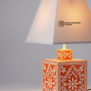 Wholesale Custom Bone Inlay Lighting Traditional Floral Inlay <b>Table</b> <b>Lantern</b> Base Bespoke Home Decor <b>Lamps</b> with Private - Product Image 3